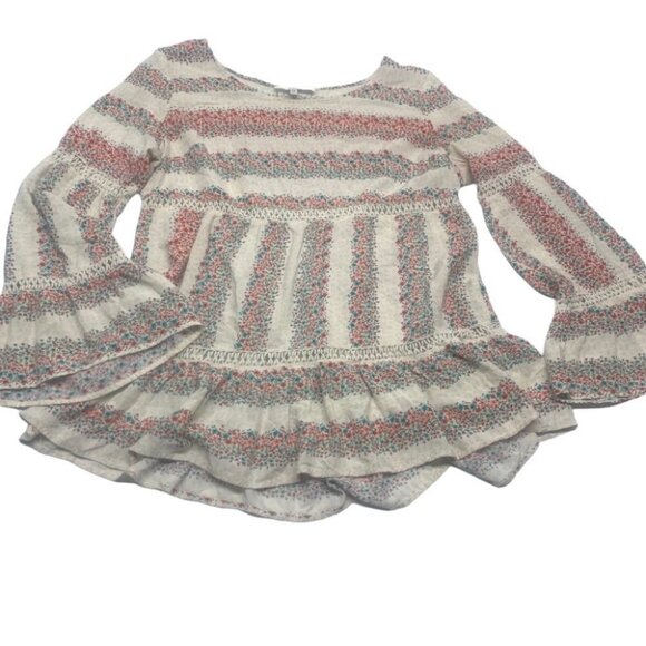 • Entro Floral Boho Crochet Bell Sleeve Blouse N48 - Picture 4 of 11